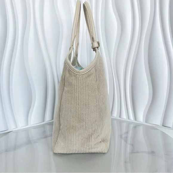 Miu Miu Beige Corduroy Top Handle Tote Bag - Picture 3 of 12